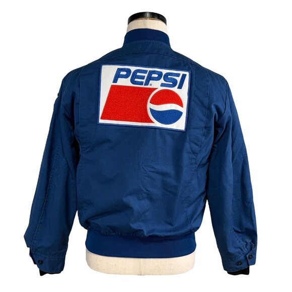 Vintage 90s Riverside Masterliner Pepsi Jacket 38S  Blue Bomber Style Liner - Picture 1 of 7